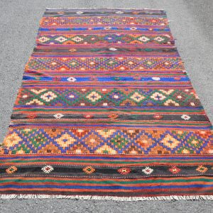 4.6 ft. x 10.1 ft. Vintage Kilim Rug TR46692 Image 1