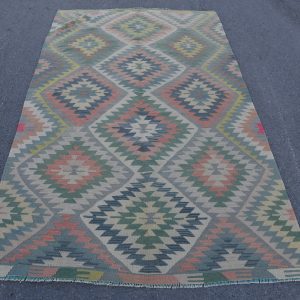 4.4 ft. x 7.5 ft. Vintage Kilim Rug TR48772 Image 1