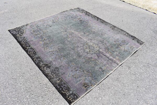 5.9 ft. x 6.2 ft. Vintage Overdyed Rug TR27483 Image 3