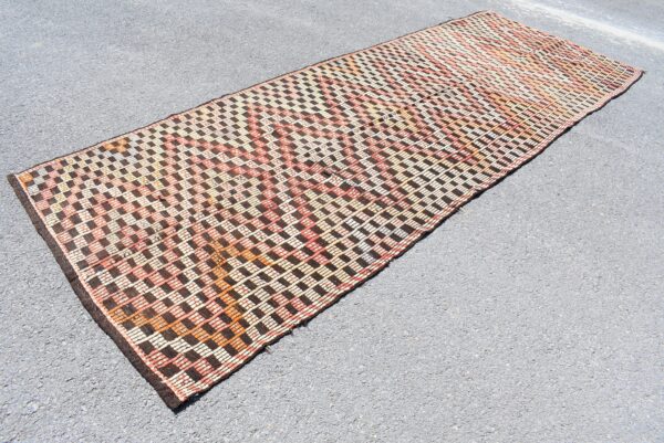 4.3 ft. x 12.1 ft. Vintage Kilim Rug TR59782 Image 1