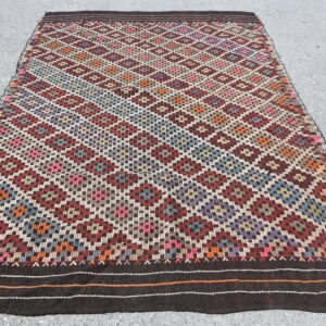 5.9 ft. x 9.2 ft. Vintage Kilim Rug TR62252 Image 1