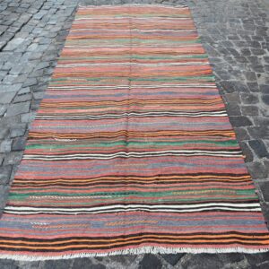4.3 ft. x 10.2 ft. Vintage Kilim Rug TR62472 Image 1